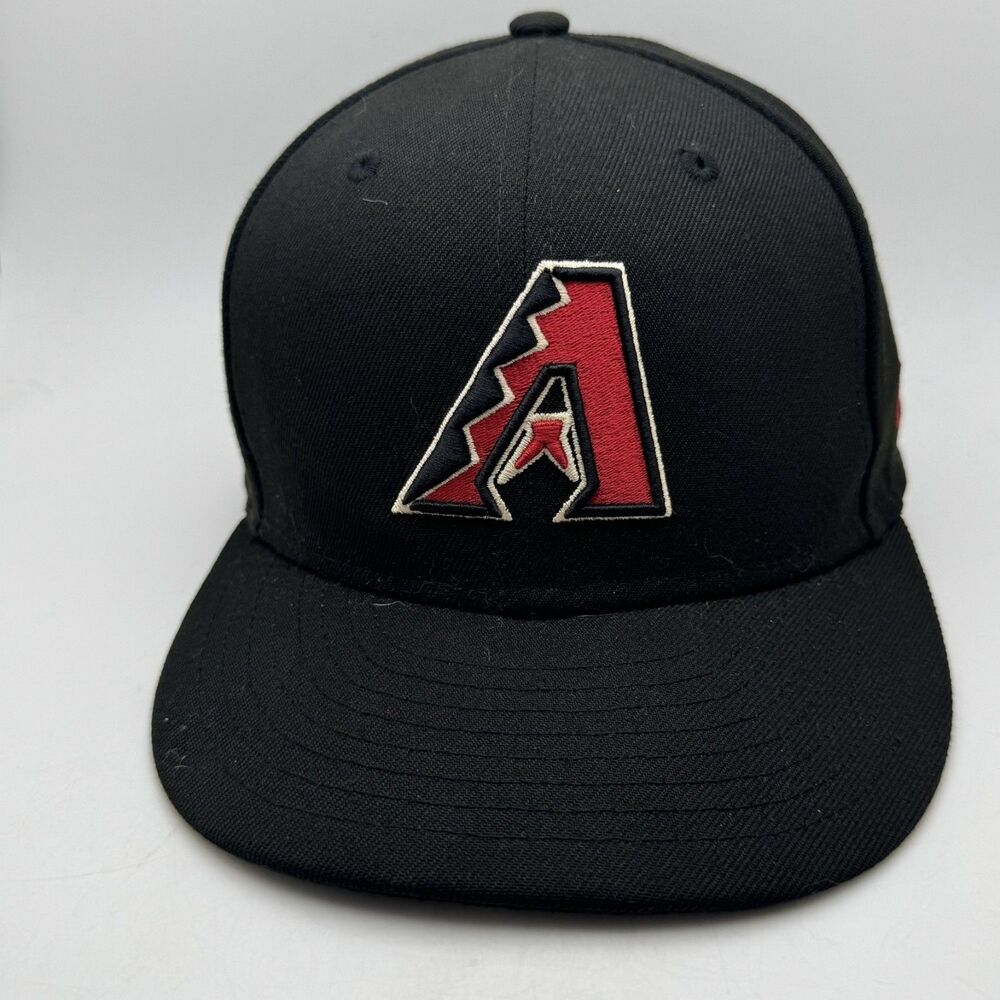 Arizona Diamondbacks Fitted Hat Cap New Era 59FIFTY 7 3/8 Black Red MLB Baseball